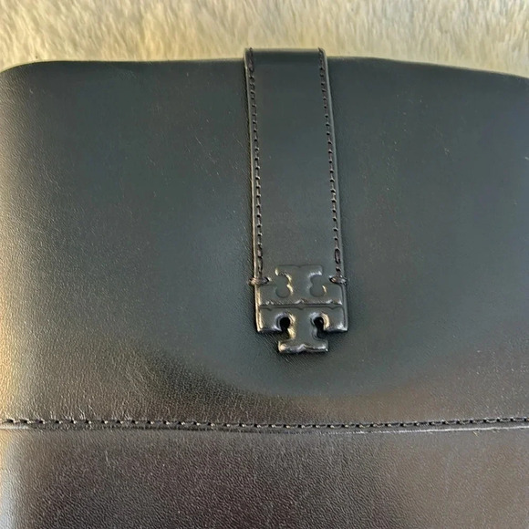 NWOT Tory Burch Double T Riding Black Leather Boots Women Sz 5 1/2M Knee Riding - Picture 8 of 8